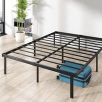 ZINUS Caleb Dvigulės lovos rėmas - lova 135 x 190 cm - 36 cm aukščio - metalinis lovos rėmas su dėžute po lova ir plieninėmis atramomis, juodas