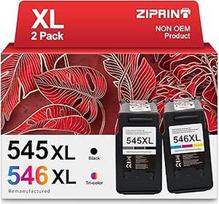 ZIPRINT 545xl 546xl daugiapakopė "Canon" spausdintuvo 545 546 XL PG-545XL CL-546XL kasetė, skirta "Canon PIXMA TS3350 TR4550 TS3150 MG2550 MG2950 TS3151 TR4500 MX495" (juoda / spalvota, 2 4,4