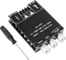 ZK-1002T Hi-Fi stiprintuvas su „Bluetooth“ – mini stereofoninis garso stiprintuvas, 2.0 kanalų, 100 W + 100 W, stereofoninis mini stiprintuvo modulis su TPA3116D2 mikroschema, su TB, USB, AUX, 12–24 V nuolatinės srovės maitinimu, skirtas garsiakalbiams
