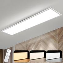 ZMH LED panelinė lubų lempa 120 x 30 cm plokščia lubų lempa Ilga stačiakampė lubų panelė Dimmable White 40 W dienos šviesos lempa su nuotolinio valdymo pulteliu, skirta biurui, virtuvei, prieškambariui, svetainei, miegamajam