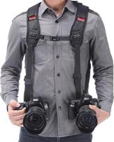 ZTO ztowoto Dvigubas peties dirželis fotoaparato dirželiui Greitai atleidžiamas reguliuojamas dvigubas fotoaparato dirželis su saugos diržu ir objektyvo valymo šluoste DSLR SLR fotoaparatui