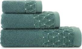 ZWOLTEX – 3 vnt. rankšluosčių rinkinys – 30 x 50, 50 x 100, 70 x 140 cm „Oscar“ – iš egiptiško medvilnės pagaminti saunos rankšluosčiai, dideli paplūdimio rankšluosčiai, vonios rankšluosčiai – žali