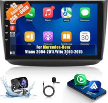 [2+64G] "Android 13" automobilinė stereofonija "Mercedes Benz Viano 2004-2011/Vito 2010-2015" su "Wireless Carplay" ir "Android Car", 9 colių jutiklinio ekrano automobilinis radijas su "WiFi" GPS DSP FM/RDS radiju SWC+ AHD galinio vaizdo kamera