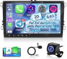 [2G + 64G] „Android“ automobilių radijas, skirtas „VW Volkswagen Jetta“, „Passat“, „Seat“, „Golf“, „Tiguan“ ir „Skoda Polo“ automobiliams, su belaidžiu „CarPlay“ ir „Android Auto“ palaikymu, 9 colių HD jutikliniu ekranu, GPS, „Wi-Fi“, „Bluetooth“, ekvalai
