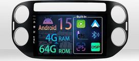 [4+64GB] „Keconsing“ 9 colių „Android 15“ automagnetola, skirta „VW Tiguan“ (2006–2016 m.) modeliams, su „CarPlay“, stereo sistema, belaidžiu ryšiu, „CarPlay“, GPS automobilių navigacijos ekranu, „Bluetooth“ navigacijos grotuvu, jutikliniu ekranu, juodos
