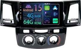 [4+64GB] „Keconsing“ 9 colių „Android 15“ automobilių radijas, skirtas „Toyota Fortuner“, „Hilux“, „Revo“ ir „Vigo“ modeliams (2004–2014 m.), su „CarPlay“, stereo sistema, belaidžiu „CarPlay“, GPS, automobilių navigacijos ekranu, „Bluetooth“ ir navigacij