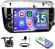 [4G+64G] Inefala Android 15 automobilinis radijas Fiat Punto 2012-2016 su belaidžiu Carplay Android, 7 colių jutiklinio ekrano radijas su GPS WiFi RDS/FM Bluetooth EQ SWC galinio vaizdo kamera su mikrofonu
