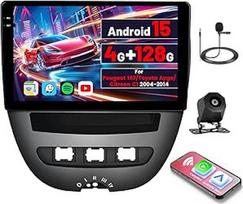 [4G+128G]Inefala Android 15 Autoradio für Peugeot 107/Toyota Aygo/Citroen C1 2004-2014 mit Wireless Carplay Android Auto, 10.1" jutiklinis ekranas Radijas su navigacija GPS WiFi RDS/FM Bluetooth Rückfahrkamera Mic
