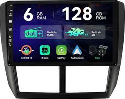 [6G+128G | Integruotas DAB+ 4G] - MSD automobilinis radijas Subaru Forester/Impreza 2007-2012 | Android 15 GPS navigacijos radijas | CarPlay Android automobilio vairo valdymas WiFi DSP | Kamera MIC | Octa-Core 2