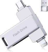 [Be programėlės] 512GB USB atmintinė, skirta „iPhone“, sertifikuota pagal MFi, „Lncnnk“ 3-in-1 USB atmintinė, „Lightning“ USB 3.0 atmintinė, skirta nuotraukoms, USB-C atmintinė, skirta „iPhone“, „iPad“, „OTG“ „Android“ mobiliesiems telefonams, „Mac“ ir „