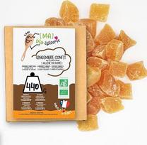 [MA] "Organic Epicerie" mažo cukraus kiekio cukruoti imbiero kubeliai 440 g Sertifikuoti ekologiški aukščiausios kokybės cukruoti vaisiai be konservantų
