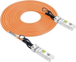 [Oranžinis] 10G SFP+ DAC kabelis, 5 m (16,5 pėdų), „Twinax“ SFP+ kabelis, skirtas „Cisco SFP-H10GB-CU5M“, „Meraki“, „Ubiquiti UniFi“, „D-Link“, „Supermicro“, „Netgear“, „Mikrotik“ ir „Open Switches“ įrenginiams