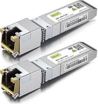 „10Gtek“ 100 metrų 10GBase-T SFP+ į RJ45 siųstuvas-imtuvas, RJ45 į SFP+ varinis Ethernet CAT.6a modulis, skirtas „Cisco SFP-10G-T-X“, 2 vnt. rinkinys