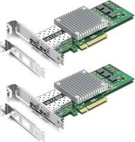 „10Gtek“ 2 vnt. PCI-E NIC tinklo plokštės, 10GB, su „Broadcom BCM57810S“ lustu, dviem SFP+ prievadais, „PCI-Express“ Ethernet LAN adapteris, suderinamas su „Windows Server“, „Windows“, „Linux“ ir „VMware“