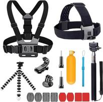 „11 in 1“ veiksmo kamerų priedų rinkinys, suderinamas su „GoPro Hero 12“, „11“, „10“, „9“, „8“, „Max“, „7“, „6“, „5“, „4“, juodos spalvos „GoPro“, „2018“, „Session“, „Fusion“, sidabrinės, baltos spalvos „Insta360“, „DJI“, „SJCAM“, „APEMAN“, „AKASO“ ir kt.