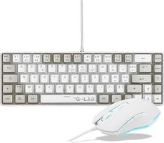 „2 in 1“ rinkinys – THE G-LAB – „Hydrogen Combo“ – AZERTY klaviatūra – laidinis pelė – balta/pilka