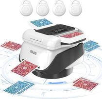 „2-in-1“ automatinis kortų maišytuvas ir dalintojas su 4 belaidžiais dalinimo mygtukais – 360° elektrinis kortų maišytuvas, tinkamas 1–8 žaidėjams žaisti „UNO“, pokerį, „Monopoly“, „Blackjack“ ir „Maverick Cards“