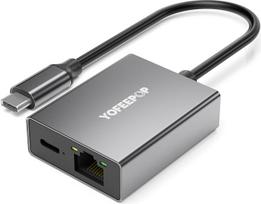 „2-in-1“ USB-C Ethernet adapteris, Gigabit RJ45 su PD 100 W