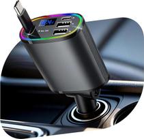 „4 in 1“ USB-C automobilinis įkroviklis su cigarečių degikliu, 24/12 V USB adapteris automobiliui
