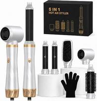 „5-in-1“ plaukų formavimo prietaisų rinkinys „Air Styler“ 1000 W: apvalus šepetys, plaukų džiovintuvas, šilto oro šepetys, daugiafunkcinis plaukų formavimo prietaisas su automatiniu garbanų suktuku, tiesinimo funkcija ir neigiamo jonų džiovinimu