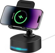 „5-in-1“ sulankstomas mobiliojo telefono laikiklis su „Bluetooth“ garsiakalbiu ir „Qi“ įkrovimo funkcija | Sulankstomas telefono laikiklis, dovanos vyrams, dovana jam Valentino dienai, gimtadienio dovanos tėčiui