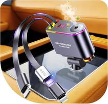 „5-in-1“ USB-C cigarečių degiklis su 6 kvapų buteliukais ir žvaigždėto dangaus apšvietimu, ištraukiamas automobilinis mobiliojo telefono įkroviklis, 66 W automobilinis įkroviklis, skirtas „iPhone 17/16/15/14/13/12/11“ (su automobilio oro gaiviklio funkcij