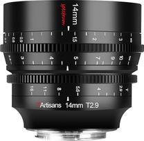 „7artisans“ 14 mm T2.9 pilno kadro 114° plataus kampo objektyvas, suderinamas su „Sony“ A7 serijos modeliais: A7R, A75, A7SII, A9, A7C, A1, juodos spalvos