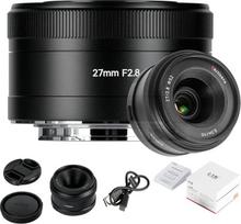 „7artisans“ AF 27 mm F2.8 objektyvas su automatiniu fokusavimu, plataus kampo APS-C objektyvas su automatiniu fokusavimu, skirtas įspūdingoms nuotraukoms (E jungtis, A5, A6, A7, FX, A9, ZV-E, juodos spalvos)