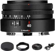 „7artisans“ AF 40 mm F2,5 pilno kadro objektyvas su „Z-Mount“ jungtimi