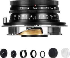 „7artisans“ M35 mm F2.8 pilno kadro objektyvas su rankiniu fokusavimu, ypač plonas, suderinamas su „Leica M“ jungties fotoaparatais: „Leica M-M“, „Leica M240“, „M3“, „M6“, „M7“, „M8“, „M9“, „M9p“, „M10“