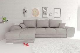 „99rooms“ „Antalya Greige“ kampinė sofa su pufu (kairėje pusėje) | „Poso“ velveto audinys, su miego funkcija