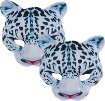 „Abaodam“ 2 vnt. rinkinys: „Eva“ snieginio leopardo kaukė – pusveidė kaukė, skirta Helovinui, karnavalui, kaukių vakarėliui, cosplay vakarėliui ir kostiumų aksesuarams