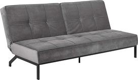 „AC Design Furniture“ „BENT“ miegamoji sofa, tamsiai pilkos spalvos, miegamoji sofa su 3 atlošimo padėtimis, moderni trisėdė minkšta sofa su aksominės medžiagos apmušalu ir juodomis kojomis, P 198 x A 87 x G 95 cm