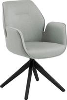„AC Design Furniture“ „Aurelia“ valgomojo kėdė, aukštis 91 x plotis 60,5 x gylis 58,5 cm, šviesiai pilkos ir juodos spalvų audinys bei mediena