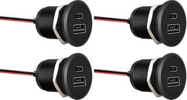„acegoo“ USB-C lizdas, 12 V kempingo automobilio įkroviklis, pagamintas iš aliuminio, USB C tipo jungtis, PD 3.0, QC 3.0, montavimo adapteris, skirtas kempingo automobiliams, laivams, sunkvežimiams ir karavanams (2 vnt. mažų plokštelių) (2 vnt. rinkinys)