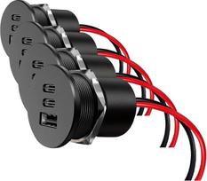 „acegoo“ USB-C lizdas, 12 V, aliuminis, du „Type-C“ lizdai: PD 20 W ir QC 18 W (4 vnt. rinkinys)