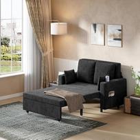 „Acekool“ 3-in-1 dvivietė sofa-lova su USB prievadu ir puodelių laikikliu | 190 x 117 x 71 cm, išstumiamoji funkcija, USB ir Type-C įkrovimo prievadai, puodelių laikiklis, šoninė kišenė, pagalvėlė įskaičiuota