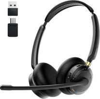 „Acer OHR688“ belaidės „Bluetooth“ ausinės su mikrofonu, skirtos darbui, sveriančios 100 g, lengvos, su ENC triukšmo slopinimo funkcija, su USB A/C raktu – kompiuterinės ausinės su mikrofonu, skirtos biurui, namams ir skambučių centrui