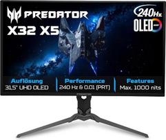 „Acer Predator X32X5“ OLED žaidimų monitorius, 32 coliai (80 cm), 4K, 240 Hz