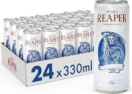 „Acqua Reaper“ gazuotas vanduo, 24 vnt. pakuotė | Natūralus Alpių vanduo su anglies dioksidu – gazuotas mineralinis vanduo aliuminio skardinėse (24 x 0,33 l skardinės) – be cukraus, su užstatu, vienkartinės