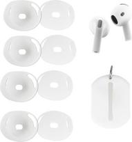 „Adhiper“ 4 poros ausų kamštukų „AirPods 4“ [naujas laikymo maišelis] – neslystantys silikoniniai sportiniai ausų kamštukai, apsaugantys nuo įbrėžimų, suderinami su „Apple AirPods“ 4-osios kartos ausinėmis (baltos spalvos)