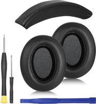 „Adhiper“ ausinių pagalvėlės ir galvos juostos paminkštinimai, skirti „Sony WH-XB910N“ (YY2951) ausinėms, atsarginės ausinių pagalvėlės ir galvos juostos paminkštinimai, pagaminti iš baltymų odos ir atminties putų – juodos spalvos