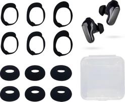 „Adhiper“ 6 porų ausų kamštukai ir ausų kabliukai, skirti „Bose QuietComfort Ultra“ (2023) / „QuietComfort Ultra“ „Bluetooth“ ausinėms (2-oji karta) – neslystantys silikoniniai sportiniai ausų kabliukai, skirti „QC Ultra Fit Kit“ rinkiniui (juodi)