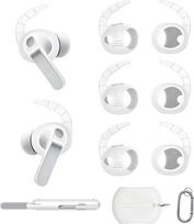 „Adhiper“ – 3 poros ausinių laikiklių „Samsung Galaxy Buds 4 Pro“ (2026) modeliams, su laikymo maišeliu ir karabinu, neslystantys sportiniai ausinių laikikliai, priedai, suderinami su „Galaxy Buds 4 Pro“ kartos ausinėmis (baltos spalvos)