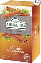 „AHMAD TEA“ rooibos ir cinamono arbatos maišeliai, 20 maišelių x 6 pakuotės [žolelių arbata be kofeino, supakuota atskirai]