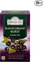 „Ahmad Tea“ – „Blackcurrant Burst“ – Juodoji arbata su juodosiomis serbentėmis – Su vaisių gabalėliais – Atskirai supakuoti, aromatą išlaikantys arbatos maišeliai, kuriuose vienoje porcijoje yra 2 g arbatos – 20 arbatos maišelių su juostele
