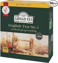 „Ahmad Tea“ – „English Tea No. 1“ – juodosios arbatos mišinys su bergamote – atskirai supakuoti, aromatą išlaikantys arbatos maišeliai, kuriuose vienoje porcijoje yra 2 g arbatos – 100 vnt. pakuotė“