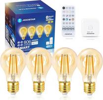 „Aigostar Mesh“ išmanioji lemputė „Alexa“ E27 „Bluetooth Mesh“ A60, „Vintage Edison“ lempa, 6 W, 806 lm, 2700 K–6500 K, reguliuojamo ryškumo lemputė, suderinama su „Alexa“, 4 vnt. rinkinys (su nuotolinio valdymo pultu ir šliuzu)