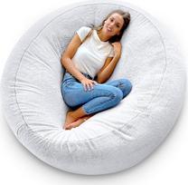„Aiire Giant“ modernus sėdimojo maišo krėslas, 150 cm, modelis, skirtas svetainei, XXL, su užpildu, žaidėjų ar paauglių kambariui, sėdimojo maišo krėslas vaikams arba didelė grindų pagalvė, šviesiai pilkos spalvos