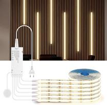 „AIMENGTE“ COB LED juosta, 2 m, 6 ritiniai, 12 V, akustinės plokštės, pjaustoma COB LED juosta, su jutikliniais ir rankiniu gestu valdomais dimeriais, skirta vyno spintelėms, lentynoms, spintelėms (natūraliai balta, 2 m)